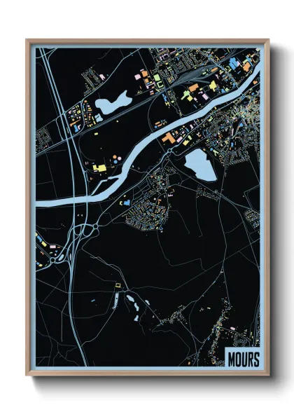Une affiche de carte sur Mours