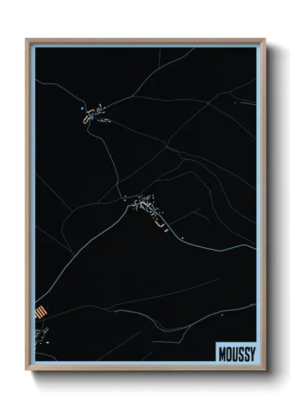 Une affiche de carte sur Moussy