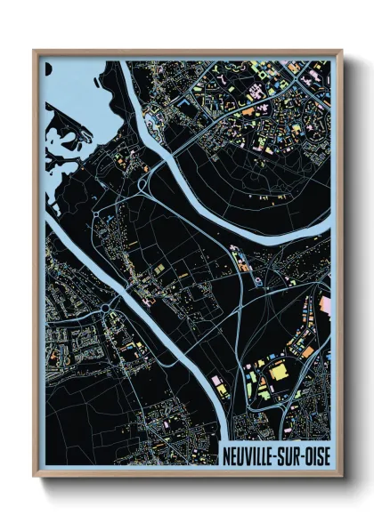 Une affiche de carte sur Neuville-sur-Oise