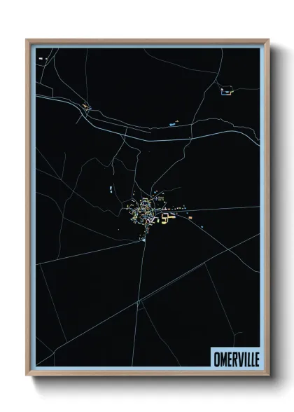 Une affiche de carte sur Omerville