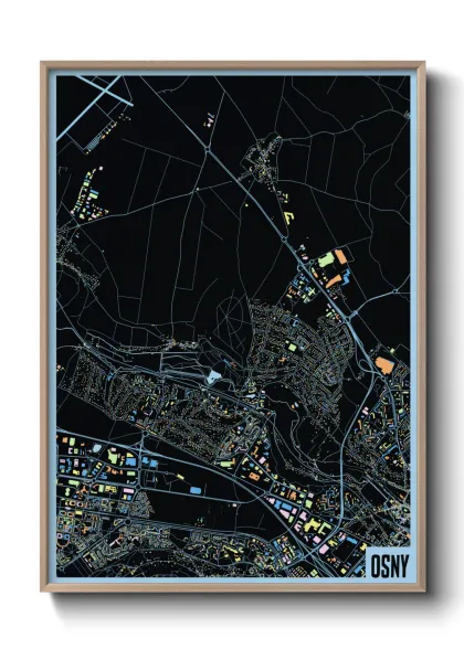 Une affiche de carte sur Osny