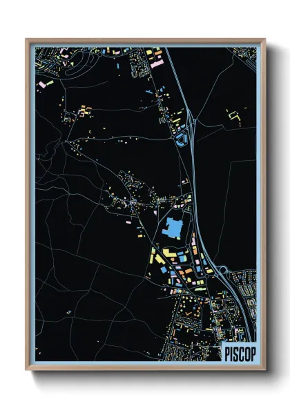 Une affiche de carte sur Piscop