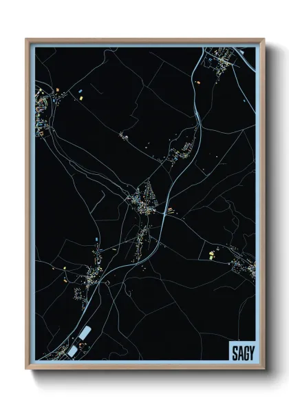 Une affiche de carte sur Sagy