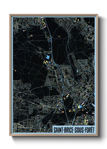 Une affiche de carte sur Saint-Brice-sous-Forêt