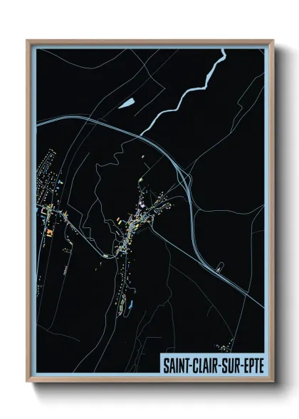 Une affiche de carte sur Saint-Clair-sur-Epte