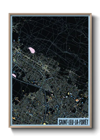 Une affiche de carte sur Saint-Leu-la-Forêt