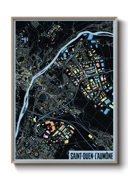 Une affiche de carte sur Saint-Ouen-l'Aumône