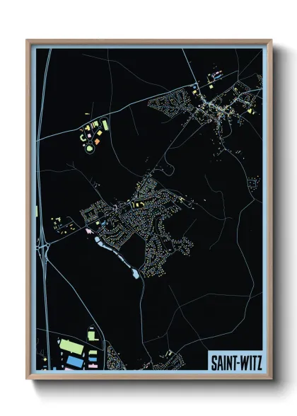 Une affiche de carte sur Saint-Witz