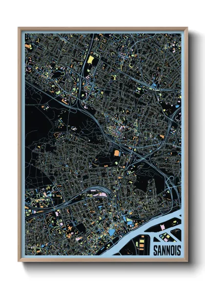 Une affiche de carte sur Sannois