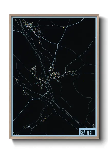 Une affiche de carte sur Santeuil