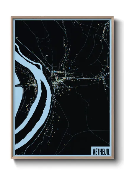 Une affiche de carte sur Vétheuil