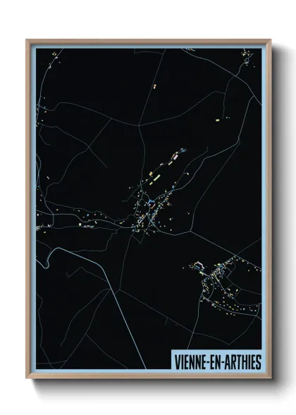 Une affiche de carte sur Vienne-en-Arthies