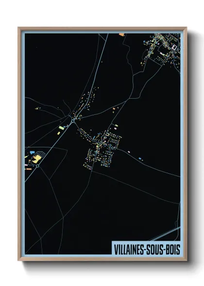 Une affiche de carte sur Villaines-sous-Bois