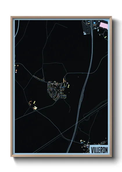 Une affiche de carte sur Villeron
