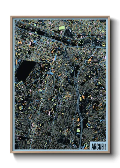 Une affiche de carte sur Arcueil