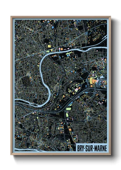 Une affiche de carte sur Bry-sur-Marne