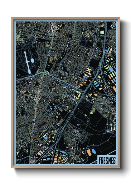 Une affiche de carte sur Fresnes