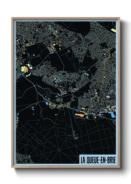 Une affiche de carte sur La Queue-en-Brie