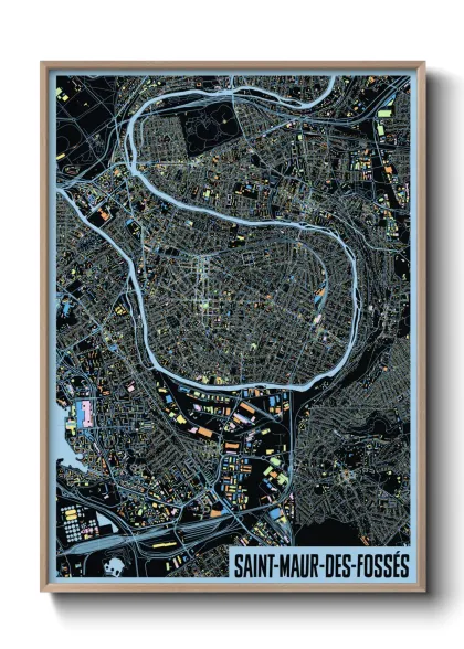 Une affiche de carte sur Saint-Maur-des-Fossés