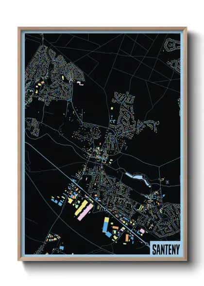 Une affiche de carte sur Santeny