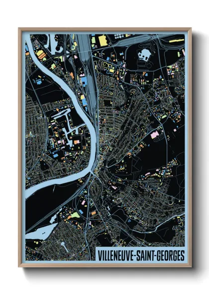 Une affiche de carte sur Villeneuve-Saint-Georges