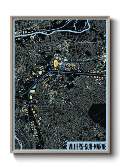 Une affiche de carte sur Villiers-sur-Marne