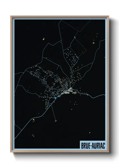 Une affiche de carte sur Brue-Auriac