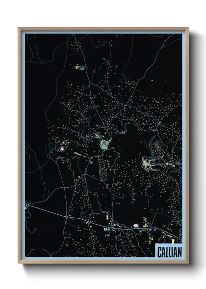 Une affiche de carte sur Callian