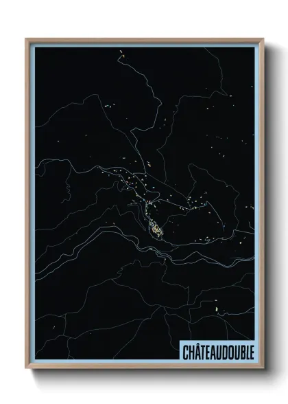 Une affiche de carte sur Châteaudouble