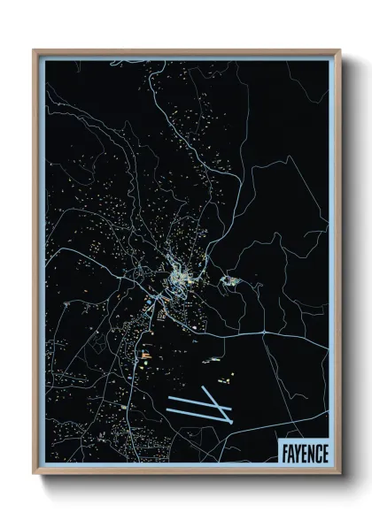 Une affiche de carte sur Fayence