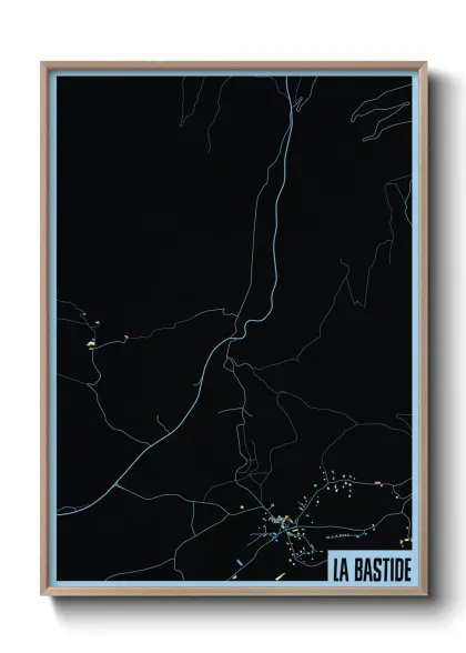 Une affiche de carte sur La Bastide