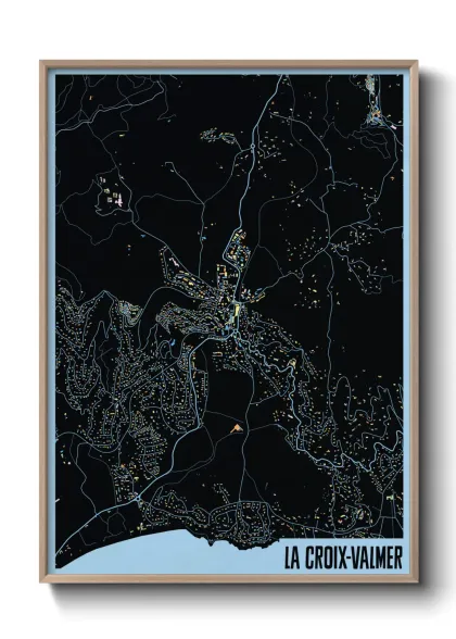 Une affiche de carte sur La Croix-Valmer