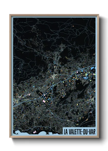 Une affiche de carte sur La Valette-du-Var