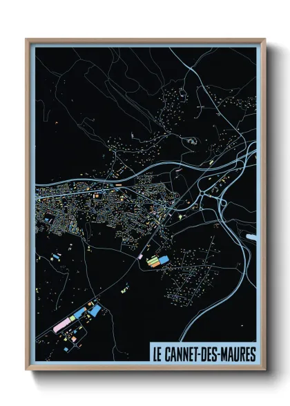 Une affiche de carte sur Le Cannet-des-Maures