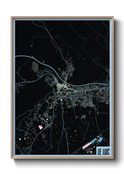 Une affiche de carte sur Le Luc