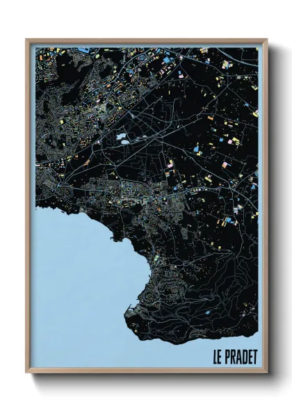 Une affiche de carte sur Le Pradet