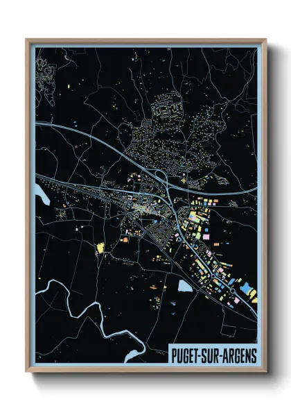 Une affiche de carte sur Puget-sur-Argens