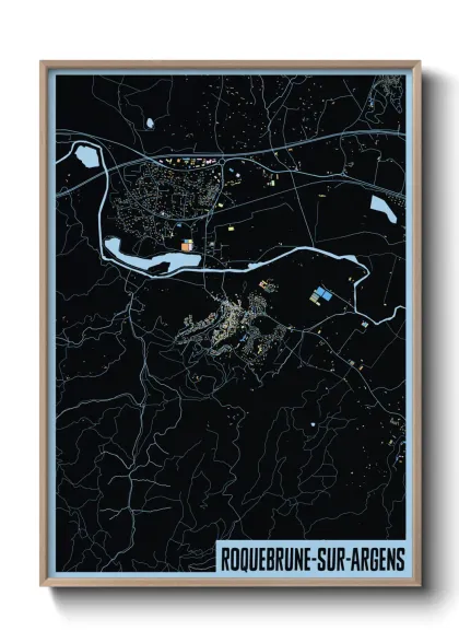 Une affiche de carte sur Roquebrune-sur-Argens