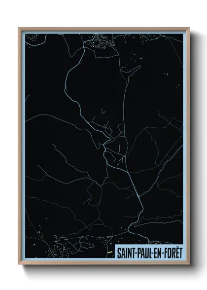 Une affiche de carte sur Saint-Paul-en-Forêt