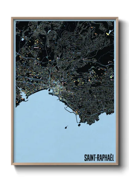 Une affiche de carte sur Saint-Raphaël