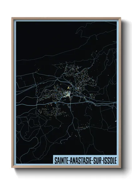 Une affiche de carte sur Sainte-Anastasie-sur-Issole