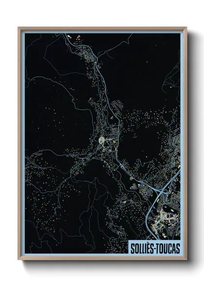 Une affiche de carte sur Solliès-Toucas