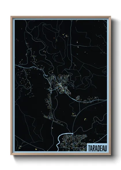 Une affiche de carte sur Taradeau