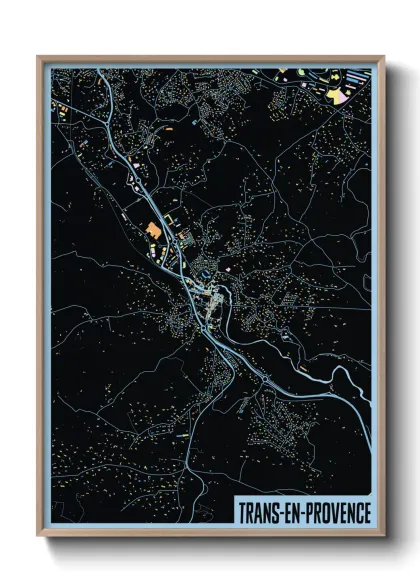 Une affiche de carte sur Trans-en-Provence