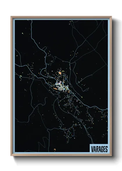 Une affiche de carte sur Varages