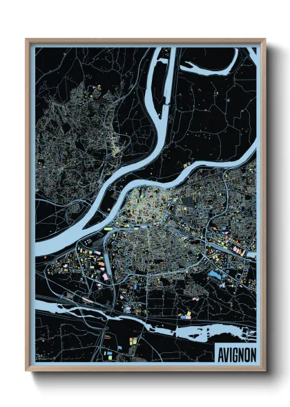 Une affiche de carte sur Avignon