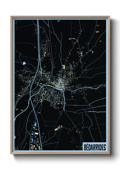 Une affiche de carte sur Bédarrides