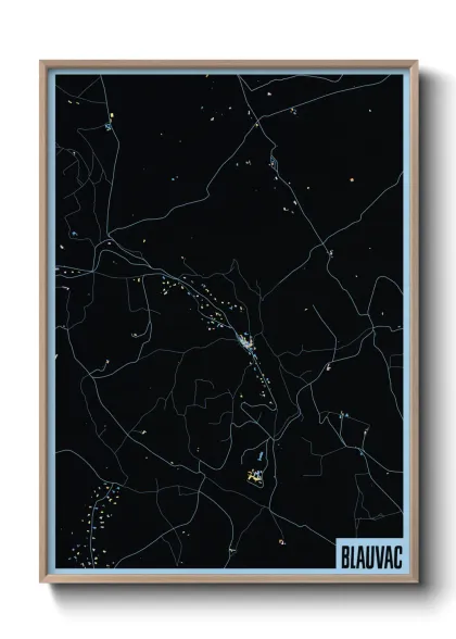 Une affiche de carte sur Blauvac