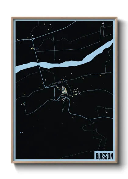 Une affiche de carte sur Buisson