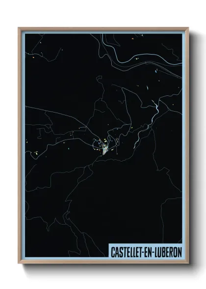 Une affiche de carte sur Castellet-en-Luberon